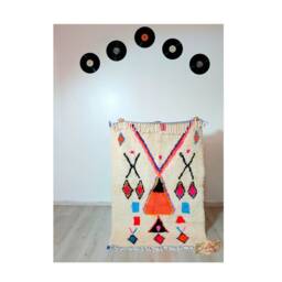 Handmade Beni Ourain Rug Colorful Bohemian Berber Carpet - thumbnail 3