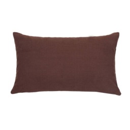 Dark Brown Cotton Throw Pillow Cover, Oblong Lumbar Cushion - thumbnail 3