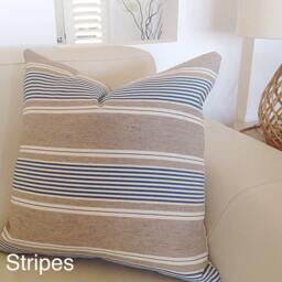 Linen Coastal Cushion Cover Nautical Stripe, Ikat Design - thumbnail 3