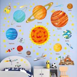 Decowall Solar System Wall Art Prints - Space Planet Rocket Stickers For Kids Bedroom Nursery Or Playroom Decor - Sg2-1501N - thumbnail 3