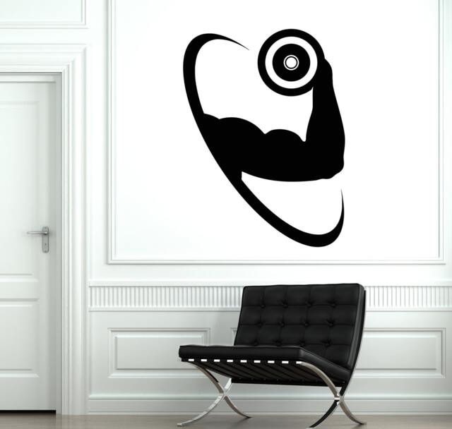 Hand With Dumbbell Vinyl Wall Decal Fitness Center Sign Home Gym Bodybuilding Sports Workout Room Decor Art Mural - #1914Di - image 1