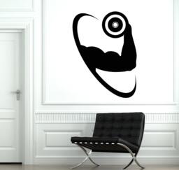 Hand With Dumbbell Vinyl Wall Decal Fitness Center Sign Home Gym Bodybuilding Sports Workout Room Decor Art Mural - #1914Di - thumbnail 1