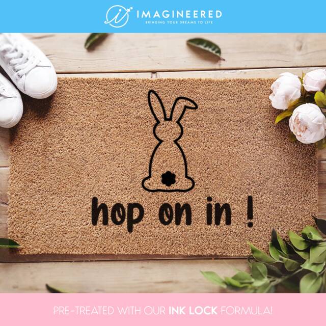 Egg-Cellent Easter Doormat, Spruce Up Your Doorway For The Holiday, Personalized Mat, Bunny, Door Decor - image 1