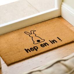 Egg-Cellent Easter Doormat, Spruce Up Your Doorway For The Holiday, Personalized Mat, Bunny, Door Decor - thumbnail 2