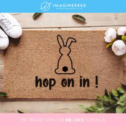 Egg-Cellent Easter Doormat, Spruce Up Your Doorway For The Holiday, Personalized Mat, Bunny, Door Decor - thumbnail 1