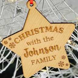 Personalised Cherry Our First Christmas Together Couple 2023, Mr & Mrs Star Tree Decoration Bauble Gift - thumbnail 2