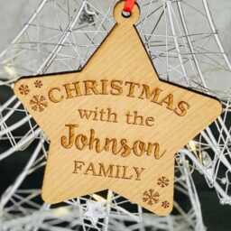 Personalised Cherry Our First Christmas Together Couple 2023, Mr & Mrs Star Tree Decoration Bauble Gift - thumbnail 3