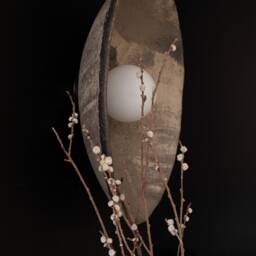 Grey Ceramic Wall Sconce Rustic Wabi Sabi Pottery Light - thumbnail 2