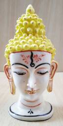 Buddha Head Statue Hand Carved Feng Sui Tibetan - thumbnail 1