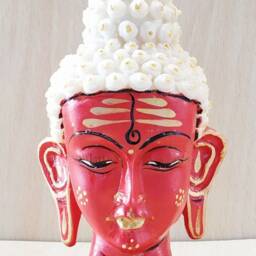 Buddha Head Statue Hand Carved Feng Sui Tibetan - thumbnail 4