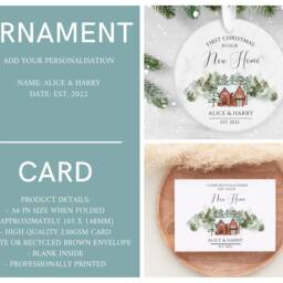 Personalised First Christmas in Our New Home Bauble, Couple Keepsake, Home, Ornament, Housewarming - thumbnail 2