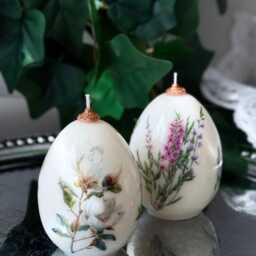 Floral Easter Egg Candle Spring Holiday Decor - Decorations Gift - thumbnail 4
