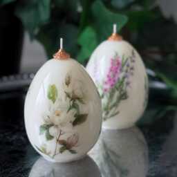 Floral Easter Egg Candle Spring Holiday Decor - Decorations Gift - thumbnail 3