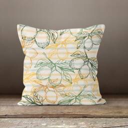 Lemon Pillow Case-Fruit Cushion Cover-Fruit Pillow Cover-Citrus Cushion Case-Gift For Her Cushion-Handmade Material - thumbnail 3