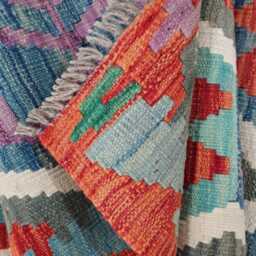 Tribal Runner Rug, Handmade Artisan Afghan Turkish Scandinavian Navajo Bohemian Flatweave Wool Kilim Rug 294x83 cm - thumbnail 4