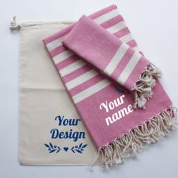 Personalised Soft Cotton Towel, Beach Towel & Hand Wedding Gift, 2nd Anniversary Engagement Gift - thumbnail 2