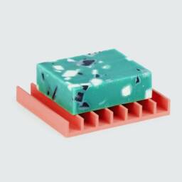 Red Soap Dish, Coral Tray, 3D Printed Recycled Plastic, Sustainable Holder, Drain, Bathroom Design Homeware