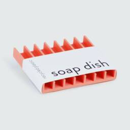 Red Soap Dish, Coral Tray, 3D Printed Recycled Plastic, Sustainable Holder, Drain, Bathroom Design Homeware - thumbnail 3