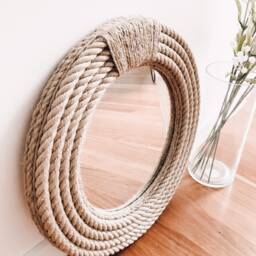 Nautical Rope Mirror - Coastal Hampton Style, 16 Inch - thumbnail 3