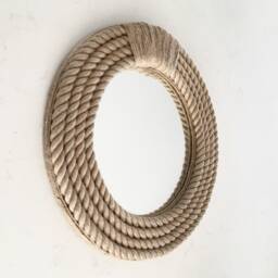 Nautical Rope Mirror - Coastal Hampton Style, 16 Inch - thumbnail 2