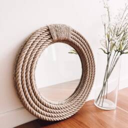 Nautical Rope Mirror - Coastal Hampton Style, 16 Inch - thumbnail 4