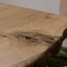 Konk ??? Waney-B??rd Coffee Table Bespoke Sizes Available Industrial Oak & Steel Live Edge Side - thumbnail 4