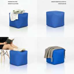 Pouffe Footstools Royal Blue Bean Bag Ottoman Style Outdoor Water Resistant Polyester Foot Rest - thumbnail 3