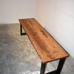 Reclaimed Wood Bench With Box Steel Legs, Choice Of Sizes+Colours - thumbnail 3
