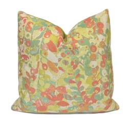 Abstract Watercolor Berry Pillow Cover Isletta Roseberry - Decorative Throw Designer Red Pink, Blue/Green - thumbnail 1