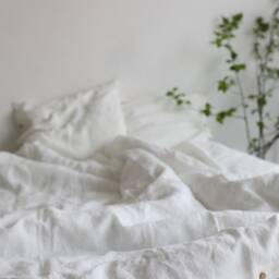 Blush Pink Linen Bedding Set - Duvet Cover With Pillowcases Stonewashed European - thumbnail 4