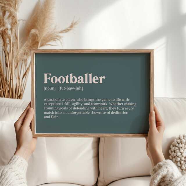 Footballer Definition Print - Ideal Christmas Gift For Football Fans - Sporty Wall Art Unique Decor Perfect Soccer Lovers - image 1