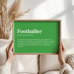 Footballer Definition Print - Ideal Christmas Gift For Football Fans - Sporty Wall Art Unique Decor Perfect Soccer Lovers - thumbnail 3