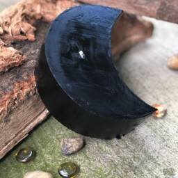"Large Beeswax Half Moon Candle Natural Honey Scent, 6""x3""x3" - thumbnail 3