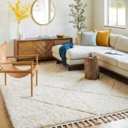 White Moroccan Rug, Hand Tufted Berber Shag Rug Large Area Minimalist Dotted Wool Decor - thumbnail 3