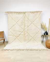 White Moroccan Rug, Hand Tufted Berber Shag Rug Large Area Minimalist Dotted Wool Decor - thumbnail 1