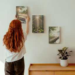 Canvas Wall Art Set Of 3 - Peaceful Landscapes The Forest & Lake With A Boat, Green Picture Print, Decor - thumbnail 3