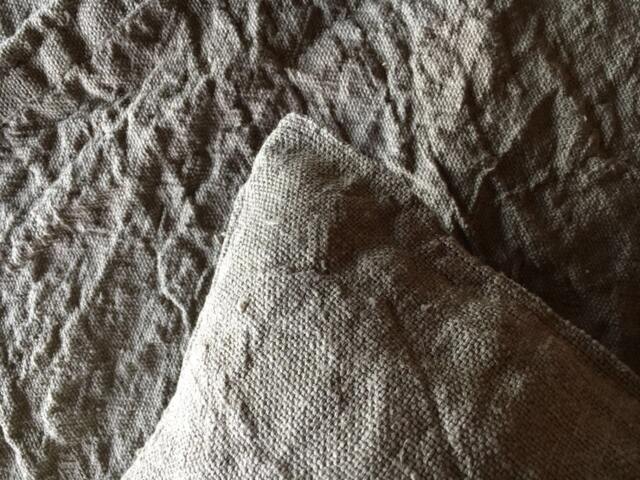 Rustic Linen Throw Blanket, Bed Cover, Textured Linen Blanket, Grey Blanket Coverlet, Daybed Blanket Country Bedspread - image 1