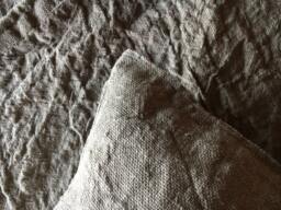 Rustic Linen Throw Blanket, Bed Cover, Textured Linen Blanket, Grey Blanket Coverlet, Daybed Blanket Country Bedspread - thumbnail 1