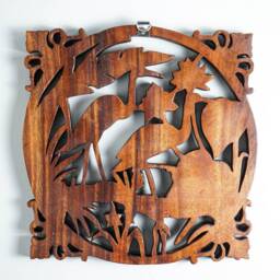Wooden Flamingo Wall Art, Wood Carving, Animal Decor, Bird Sculpture, Gallery Wall, Hanging Flamingo, Apartment Decor, Wedding Gift - thumbnail 4