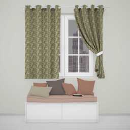 Beige Stone Brick Wall Texture Seamless Pattern Readymade Eyelet Ring Top Thermal 100% Blackout Curtains