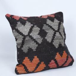 Kilim Cushion Cover, Pillow, Home Decor, Cojin Lana De Konya , Unico, 40x40 cm , 16x16Inc, Decor , Decorative - thumbnail 3