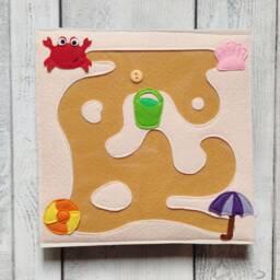 Felt Quiet Book Page Beach Maze Sensory Toy - thumbnail 4