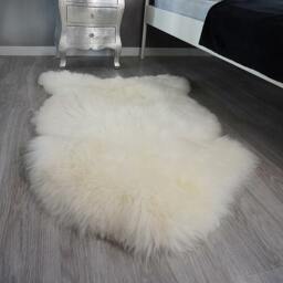 Original Giant White Genuine Natural Sheepskin Rugs Exclusive Rug Throw Carpet Shag - thumbnail 3