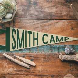 Custom Classic Camp Name Sign Felt Pennant - Personalized Bold Vintage Style Banner Flag, & Cabin Wall Art, Home Decor Gift - thumbnail 3
