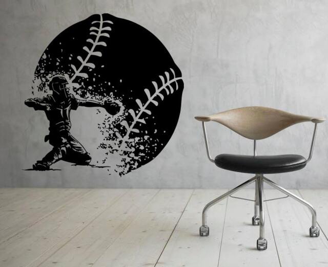 Baseball Wall Vinyl Decal Sports Stickers Art Design Murals Interior Home Decor - 11Bsb2 - image 1