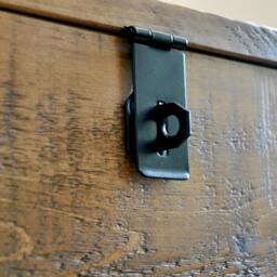 Rustic Wooden Chest Trunk Blanket Box Shabby Vintage Coffee Table Ottoman - thumbnail 4