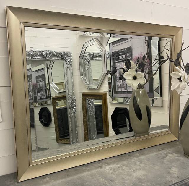 Large Champagne Framed Mirror Modern Contemporary Elegant Hamilton Wall - Choice Of Size Premium Quality Free P&p - image 1