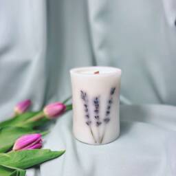 Large Scented Pillar Candle, Candle Gift For Her, Dried Flower in A Box, Gift Idea Women, Long Lasting Candle, Birthday - thumbnail 3