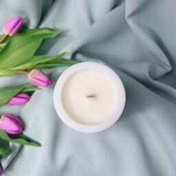 Large Scented Pillar Candle, Candle Gift For Her, Dried Flower in A Box, Gift Idea Women, Long Lasting Candle, Birthday - thumbnail 2