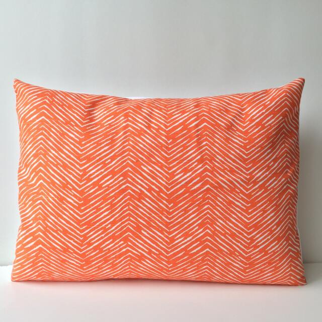 14x18 Orange & White, Chevron Pattern